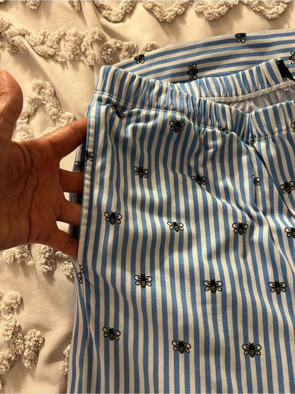 Kate Spade New York Buzzing Bees Stripe Print Pajama Pants -size Large